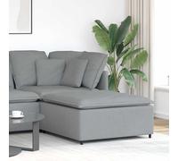 vidaXL Sofá modular con reposapiés, gris claro, 100 x 100 x 48 cm