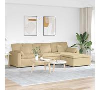 vidaXL Sofá modular con reposapiés y cojines, color gris verdoso