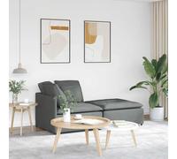 vidaXL Sofá modular con reposapiés y cojines de tela gris oscuro