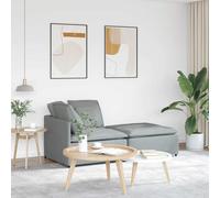 vidaXL Sofá modular con reposapiés y cojines, tejido gris claro