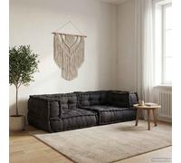 Sofá Modular de 2 Plazas vidaXL Tela Antracita 140x70x36 cm, Sofá Convertible, Sofá de Tela, Sofá Modular, Cojín de Palets, Sofá de Suelo