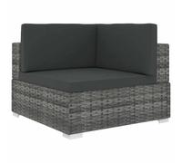 vidaXL Sofá modular de esquina con cojines ratán sintético gris