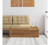 vidaXL Sofá modular de exterior con cojín 3 Pieza Natural y Beige