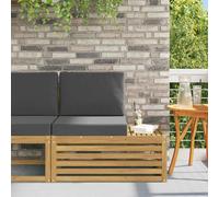 vidaXL Sofá modular de exterior con cojín Blanco 91 x 63 x 73 cm