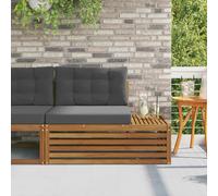vidaXL Sofá modular de exterior con cojín Natural 115 x 83 x 73 cm