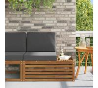 vidaXL Sofá modular de exterior con cojín Natural 91 x 63 x 73 cm