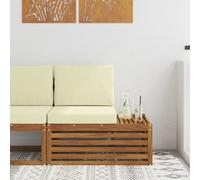 vidaXL Sofá modular de exterior con cojín Natural 91 x 63 x 73 cm