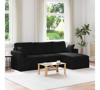vidaXL Sofá Negro 228 x 134 x 80 cm Terciopelo