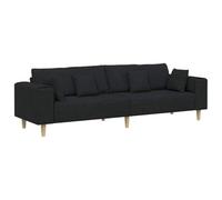 vidaXL Sofá para sala con cojín Negro 250x77x76 cm Tela Diseño moderno