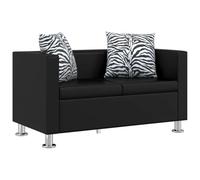 vidaXL Sofá | Negro | PVC, poliéster, algodón | Pequeño | Duradero | Sofá