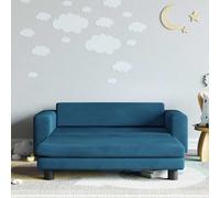 vidaXL Sofá para niños con reposapiés terciopelo azul 100x50x30 cm