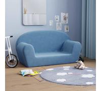 vidaXL Sofá para niños de 2 plazas de felpa suave azul