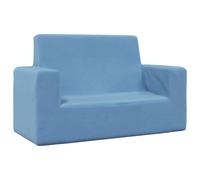 vidaXL Sofá para niños de 2 plazas de felpa suave azul