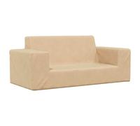 vidaXL Sofá para niños 2 plazas – felpa suave – color crema