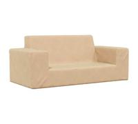 vidaXL Sofá para niños 2 plazas – felpa suave – color crema