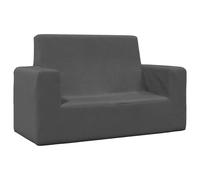 vidaXL Sofá para niños de 2 plazas felpa suave gris antracita