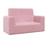 vidaXL Sofá para niños de 2 plazas de felpa suave rosa