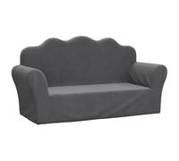 vidaXL Sofá para Niños 2 Plazas Mini sofá infantil con reposabrazos felpa suave Gris Antracita