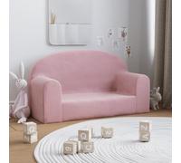 vidaXL Sofá para Niños de 2 Plazas, Sillón con Reposabrazos, Mini Sofá Infantil, Sofá para Dormitorio Sala de Juegos, Felpa Suave Rosa