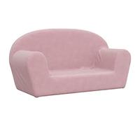vidaXL Sofá para Niños de 2 Plazas, Sillón con Reposabrazos, Mini Sofá Infantil, Sofá para Dormitorio Sala de Juegos, Felpa Suave Rosa