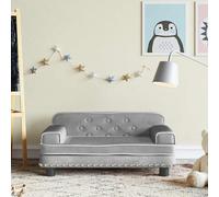 Sofá infantil de color gris claro, marca vidaXL, dimensiones 70x45x30 cm, tapizado en terciopelo