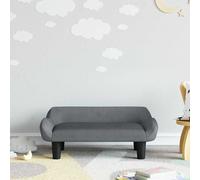 vidaXL Sofá para niños de terciopelo gris oscuro 70x40x24 cm