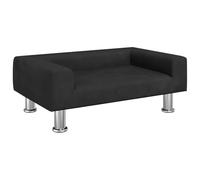 vidaXL Sofá para niños – Mini sofá cama – Terciopelo negro – 70x45x26,5 cm – 3-6 años