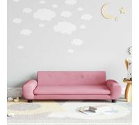 vidaXL Sofá infantil rosa, 100x54x33 cm, tapizado en terciopelo
