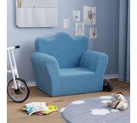 vidaXL Sofá para niños felpa suave azul