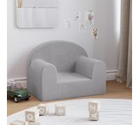 vidaXL Sofá para niños felpa suave gris claro