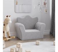 vidaXL Sofá para niños felpa suave gris claro