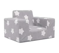 vidaXL Sofá para niños de felpa suave gris claro con estrellas