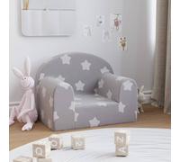 vidaXL Sofá para niños felpa suave gris claro con estrellas