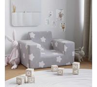 vidaXL Sofá para niños Felpa Suave Gris Claro con Estrellas