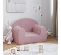 vidaXL Sofá para Niños, Sillón con Respaldo Reposabrazos, Mini Sofá Infantil, Asiento Sofá para Dormitorio Sala de Juegos, Felpa Suave Rosa