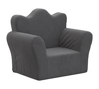 vidaXL Sofá para Niños, Sillón con Respaldo Reposabrazos, Mini Sofá Infantil, Asiento Sofá para Dormitorio Sala de Juegos, Felpa Suave Gris Antracita