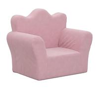 vidaXL Sofá para Niños, Sillón con Respaldo Reposabrazos, Mini Sofá Infantil, Asiento Sofá para Dormitorio Sala de Juegos, Felpa Suave Rosa