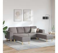 vidaXL Sofá para sala de estar, 3 unidades, color taupe, fabricado en poliéster