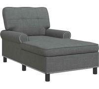 vidaXL Sofá reclinable tipo lounge, color gris oscuro, tapizado en tela, 91 x 157 x 91 cm