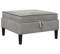 vidaXL: Sofá-reposapiés con espacio de almacenamiento, color gris claro, tapizado en terciopelo