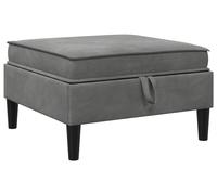 vidaXL: Sofá-reposapiés con espacio de almacenamiento, color gris oscuro, tapizado en terciopelo