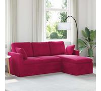 vidaXL Sofá Rojo vino 198 x 134 x 80 cm Terciopelo