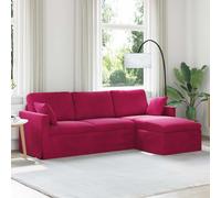 vidaXL Sofá Rojo vino 228 x 134 x 80 cm Terciopelo