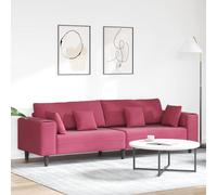 vidaXL Sofá Rojo vino 250 x 77 x 76 cm Terciopelo
