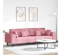 Sofá Rosa 250 x 77 x 76 cm Terciopelo
