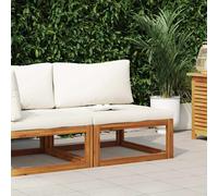 Vidaxl Sofá Seccional Central y Cojín Madera de Acacia Gris Oscuro Cream