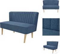 vidaXL Sofá tapizado, 117 x 55,5 x 77 cm, azul - Sofás