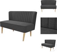 vidaXL Sofá tapizado, 117 x 55,5 x 77 cm, gris oscuro - Sofás
