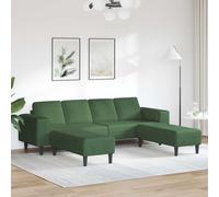 Sofá Verde Oscuro 250 X 188 X 76 Cm Tela De Pana Vidaxl