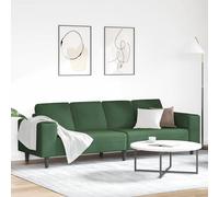 vidaXL Sofá 250 x 77 x 76 cm Tela de Pana Multicolor Verde oscuro